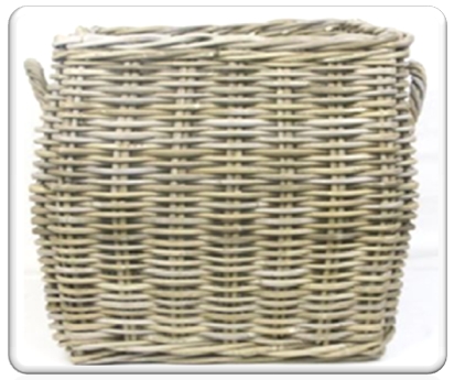Rattan grey log basket